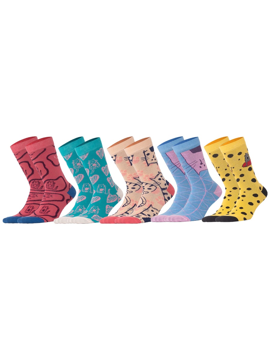 Pack of 5 - Cat Design Socks