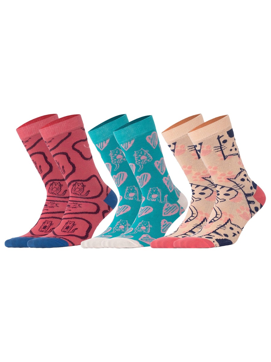 Pack of 5 - Cat Design Socks