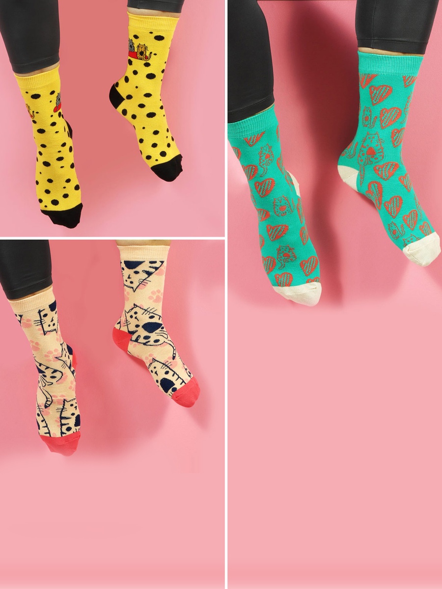 Pack of 5 - Cat Design Socks