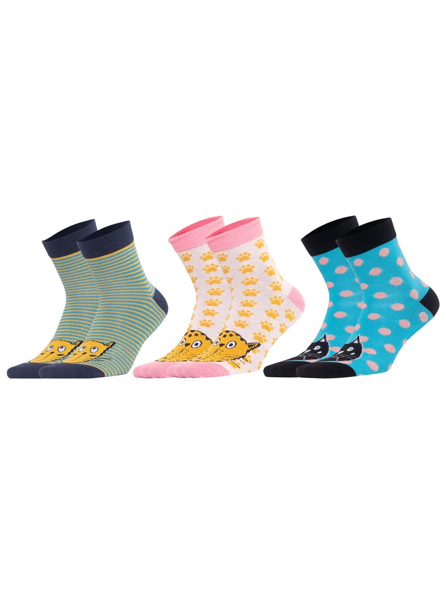 Pack of 5 - Cat Design Socks
