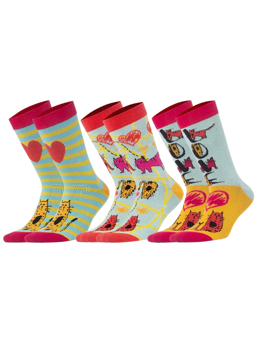 Pack of 3 - Cat Design Socks