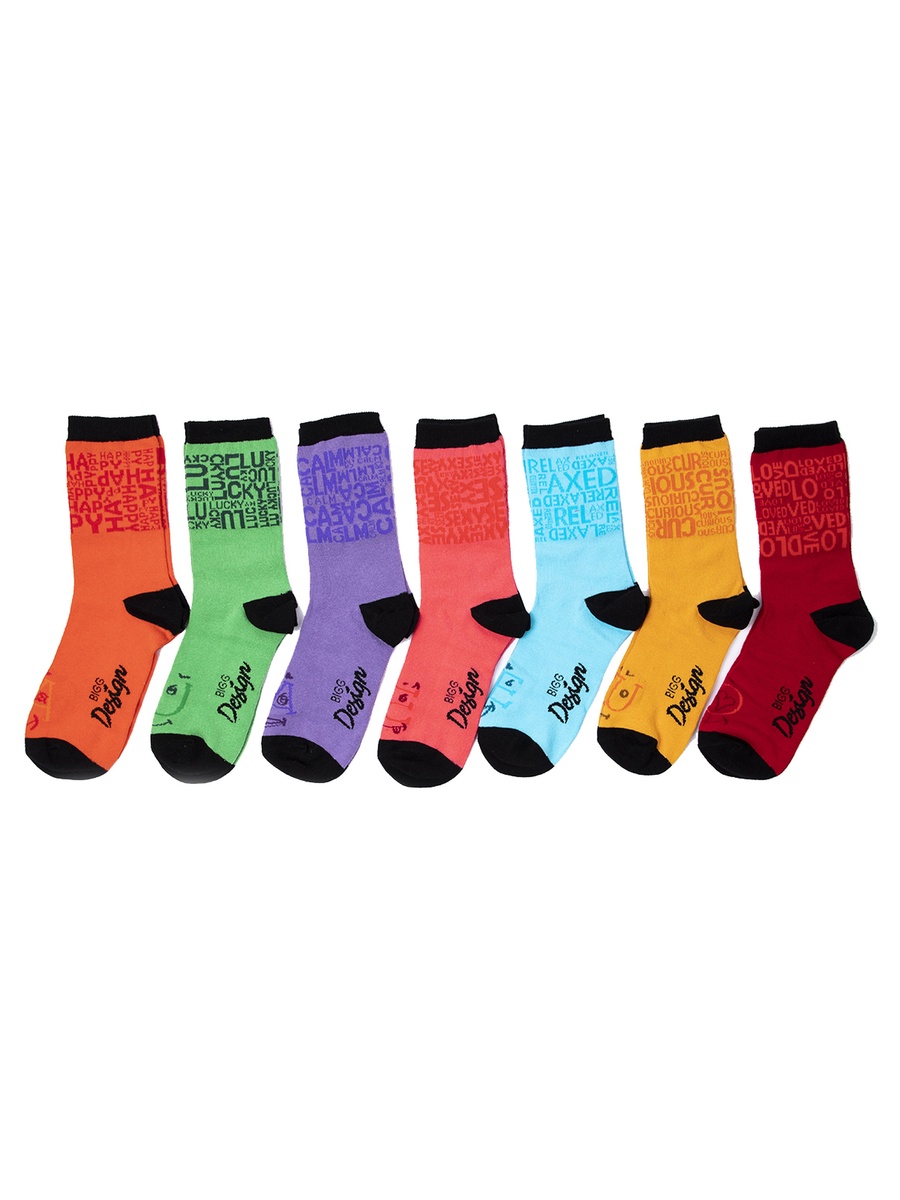 Pack of 7 - Text Print Socks