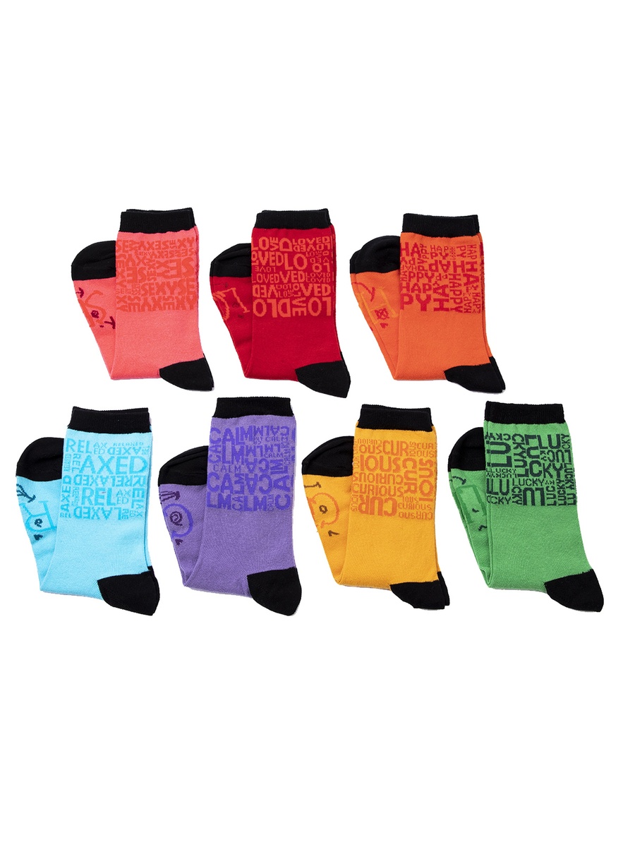 Pack of 7 - Text Print Socks
