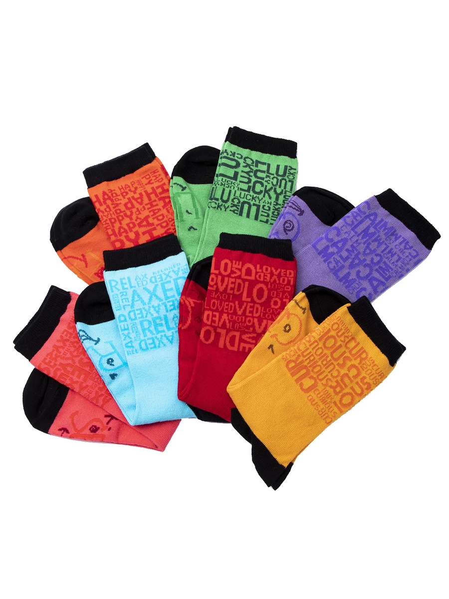 Pack of 7 - Text Print Socks