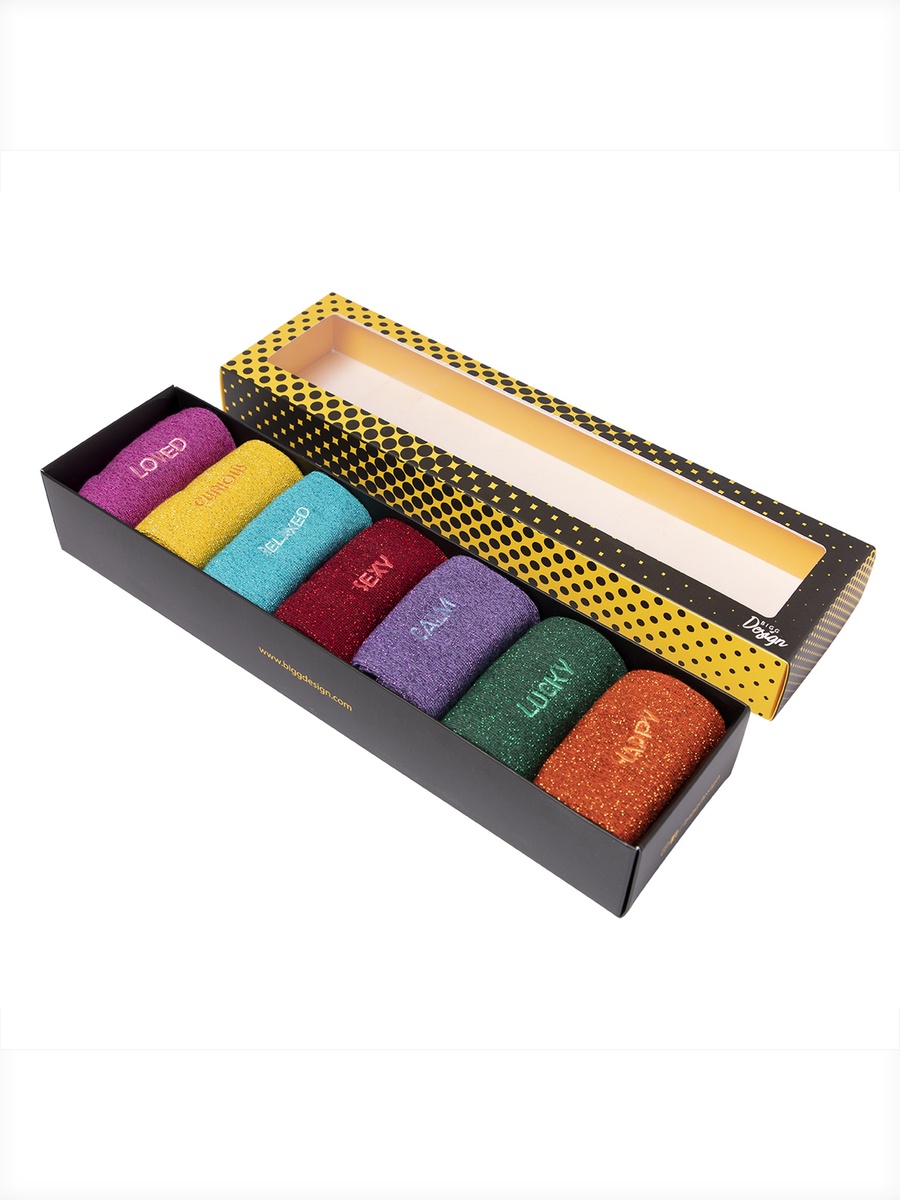 Pack of 7- Glitter Look Socks
