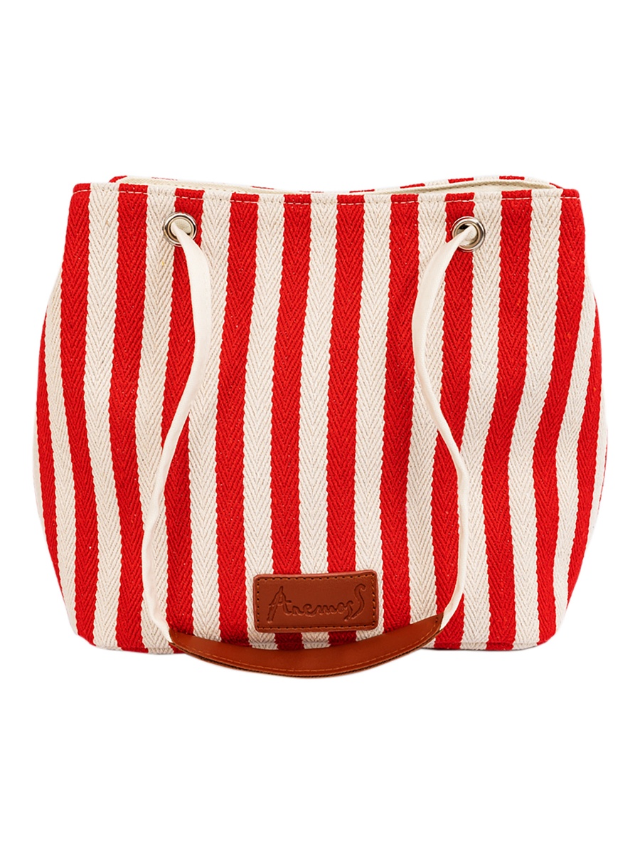 Red Blue Striped Crossbody Travel Bag