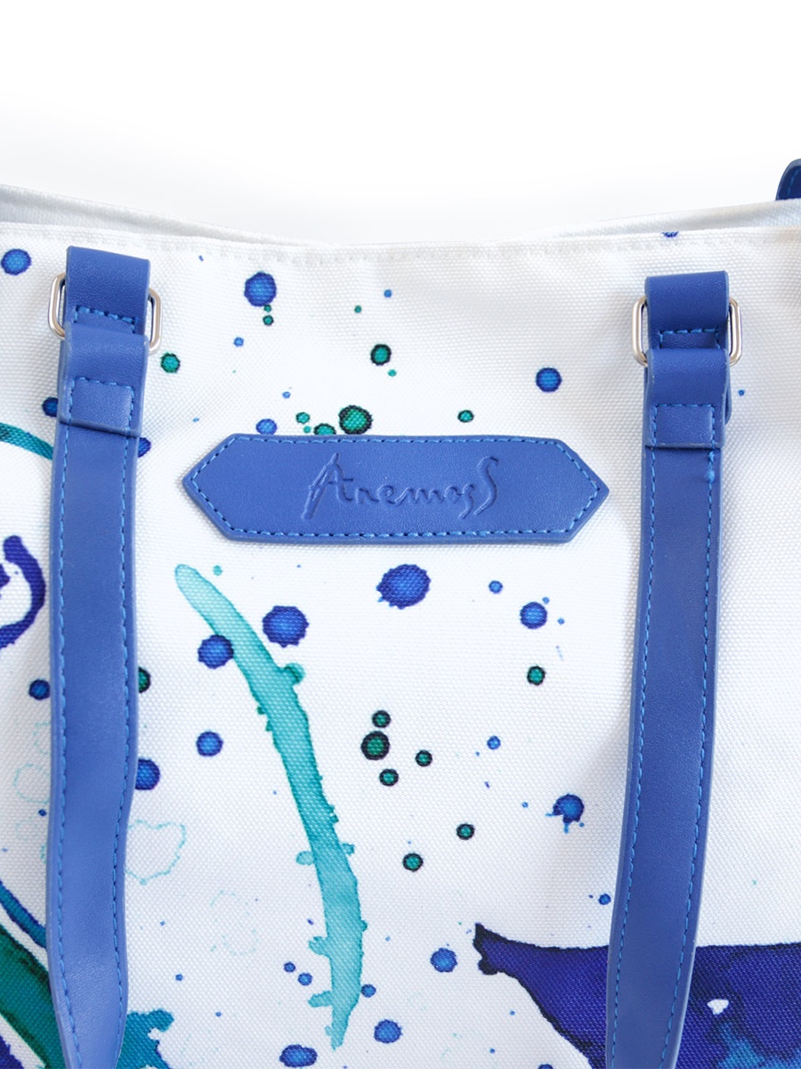 White Printed Beach Tote Bag