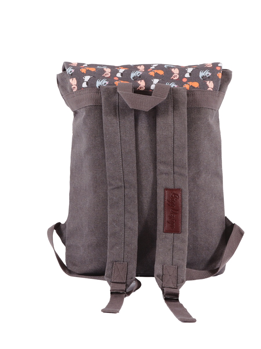 Grey Dogs Vintage Print Laptop Backpack