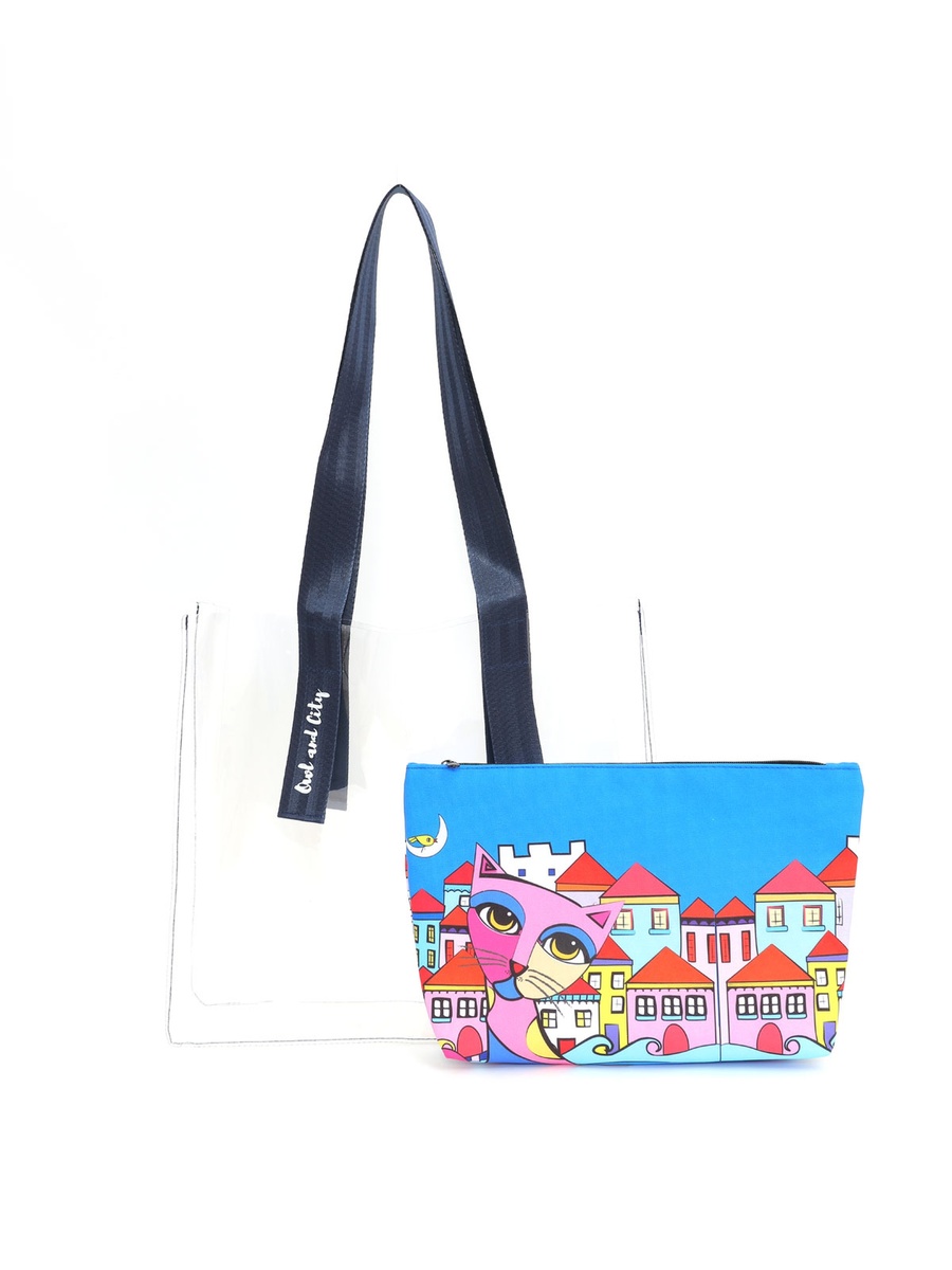 Owl And City Transparent Shopping Beach Bag