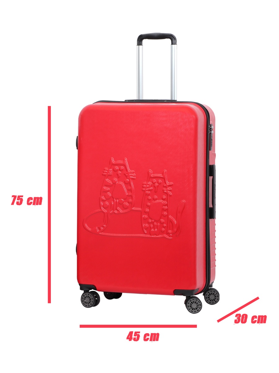 Cats Hard Case Suitcase Luggage with Spinner Wheel, Red 28 Inch