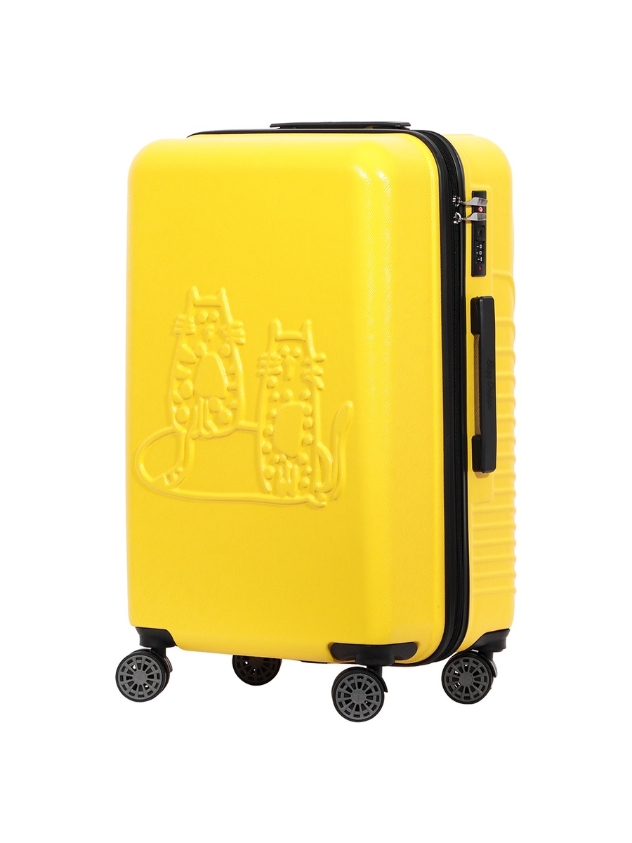 Cats Medium Suitcase with Spinner Wheel, Yellow 24 Inch