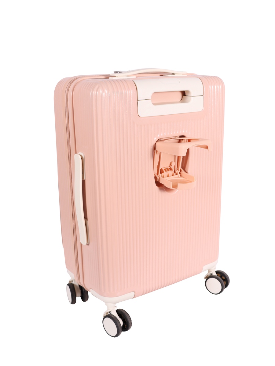 Moods Up Carry On Luggage with Spinner Wheels, 20-Inch Pink