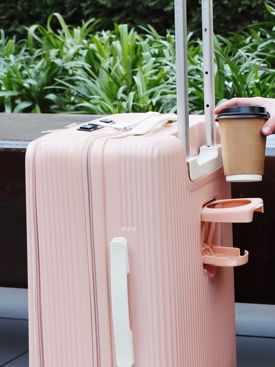 Moods Up Carry On Luggage with Spinner Wheels, 20-Inch Pink