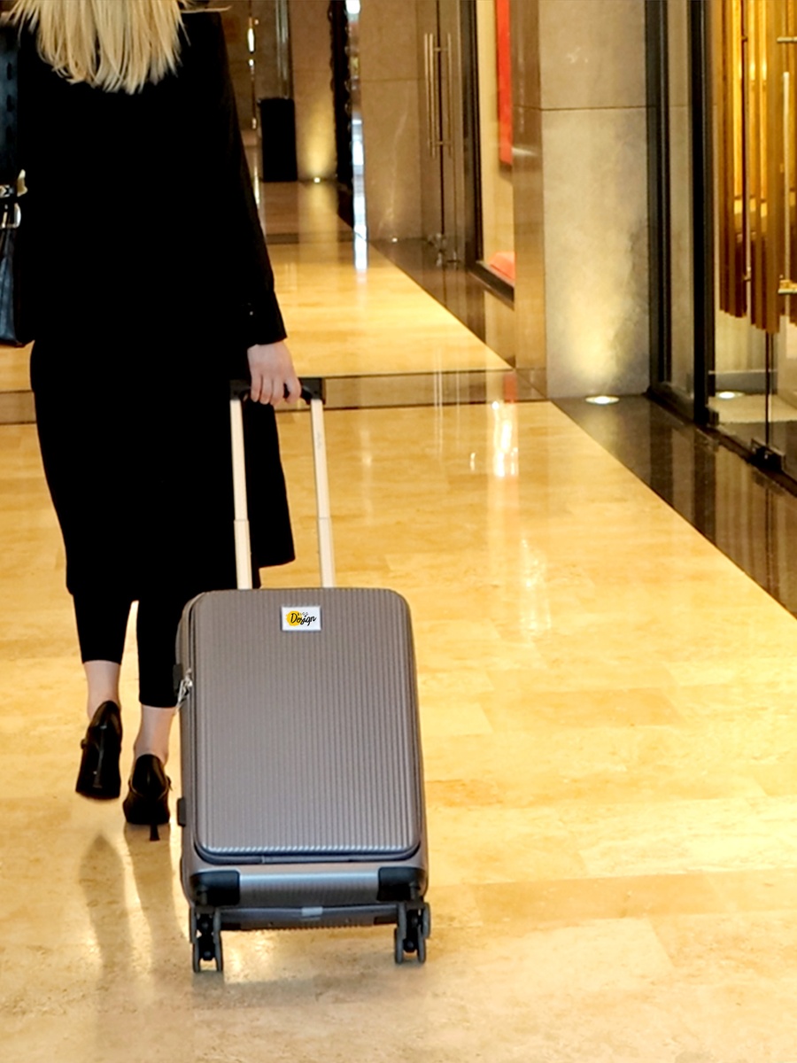 Moods Up Carry On Luggage with Spinner Wheels, 20-Inch Silver
