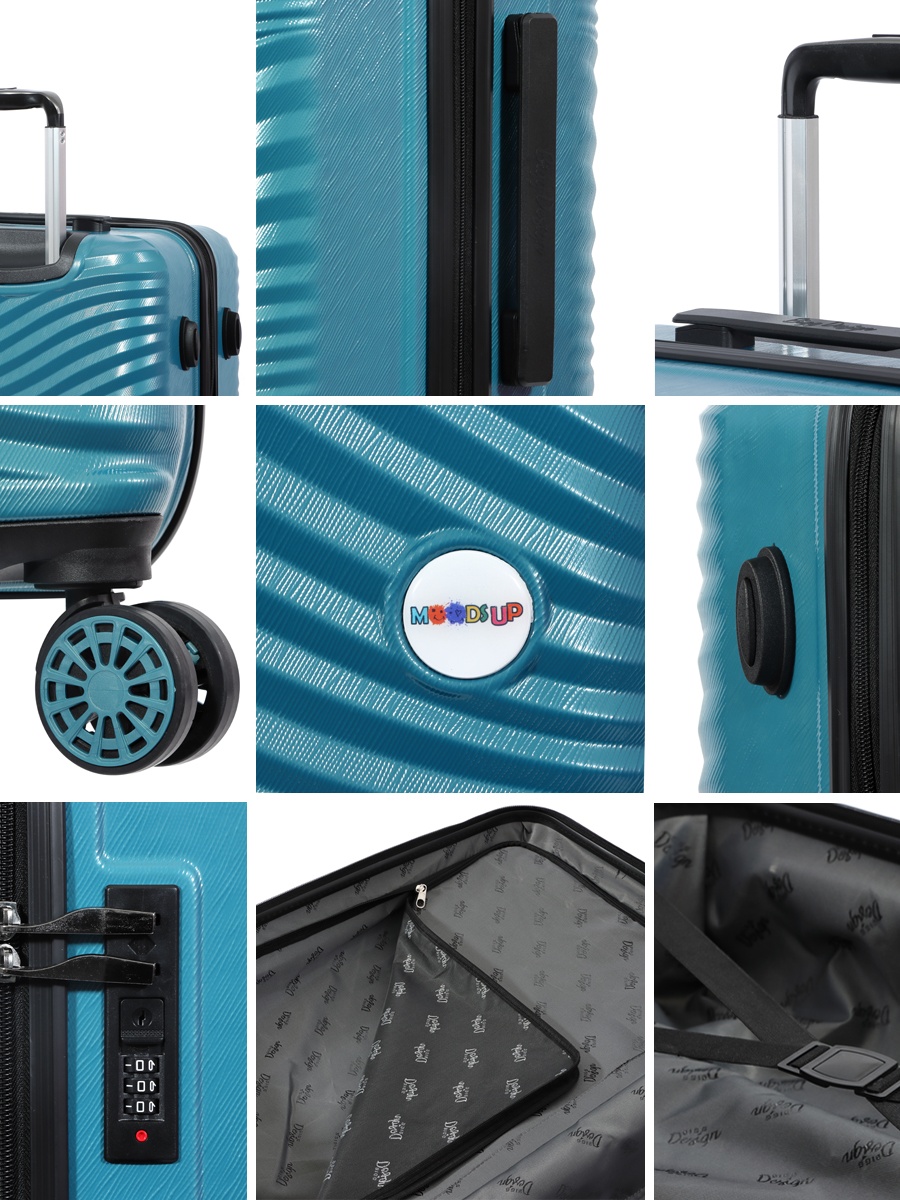 Moods Up Carry On Luggage, Steel Blue 20 Inch