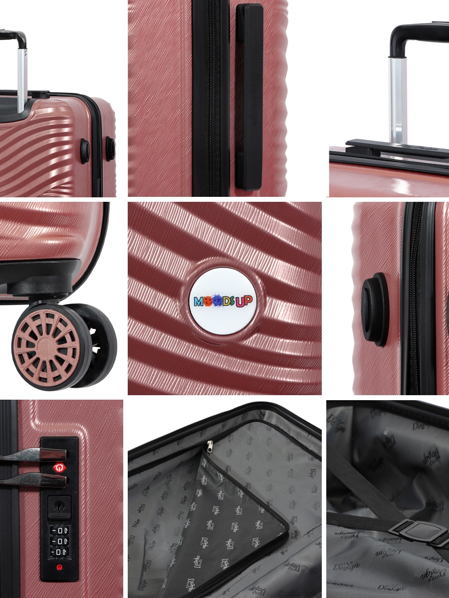 Moods Up Carry On Luggage, Rosegold 20 Inch