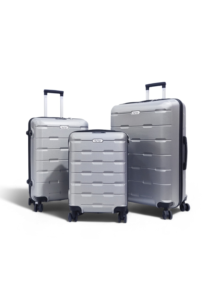 3-Piece Luggage Set, Silver (20/24/28inch)