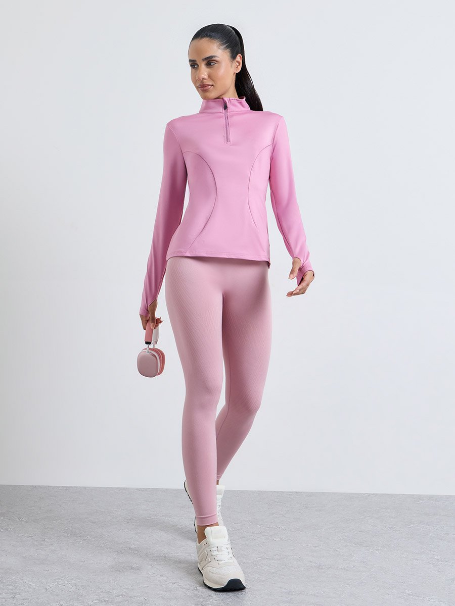 Pink Seamless Back Scrunch 7/8 Leggings