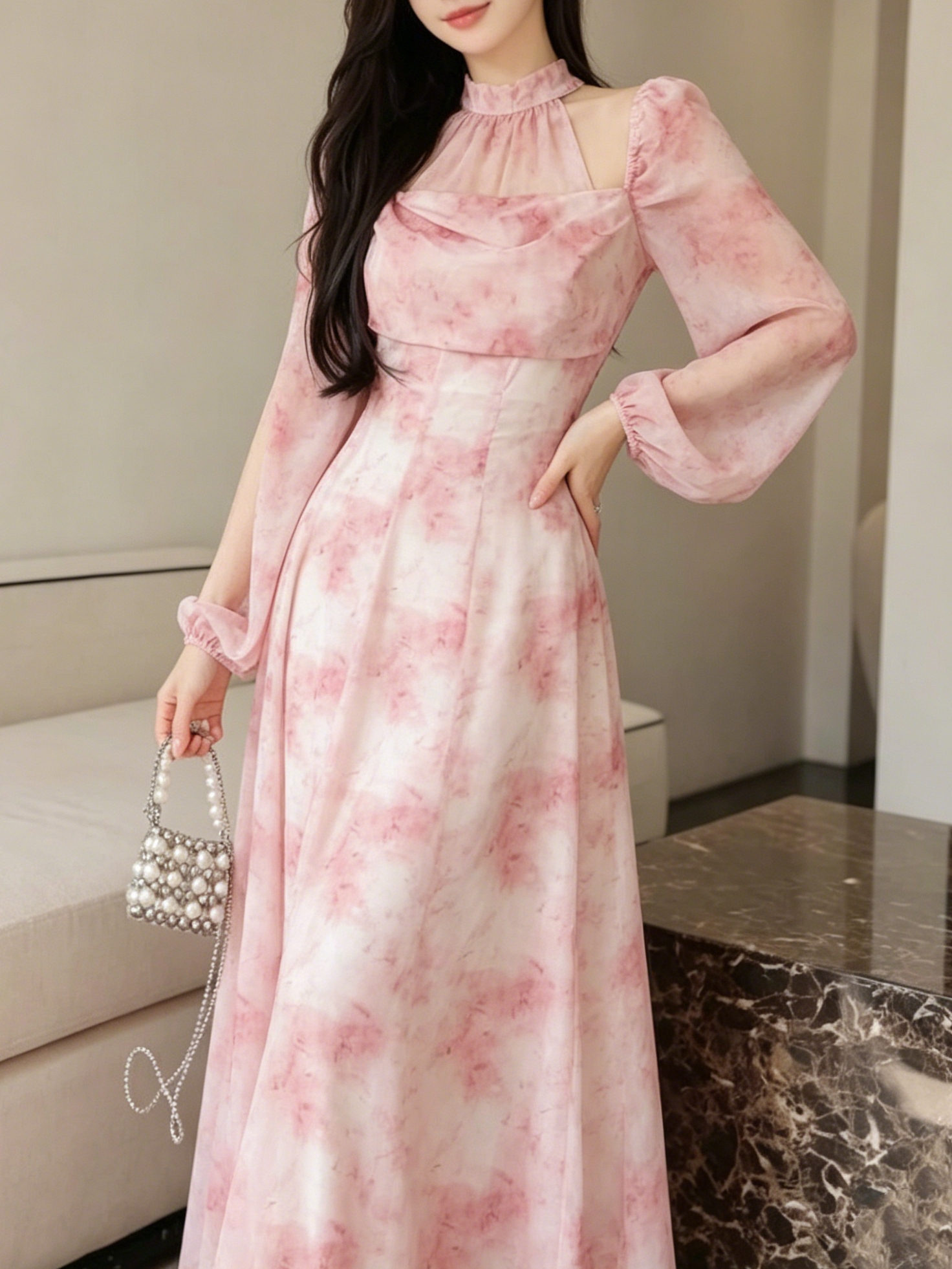 Split Sleeve Floral Dress