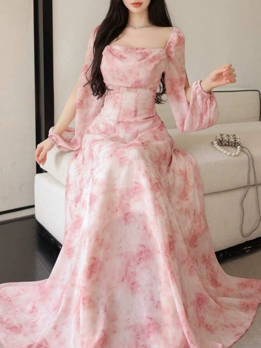 Split Sleeve Floral Dress