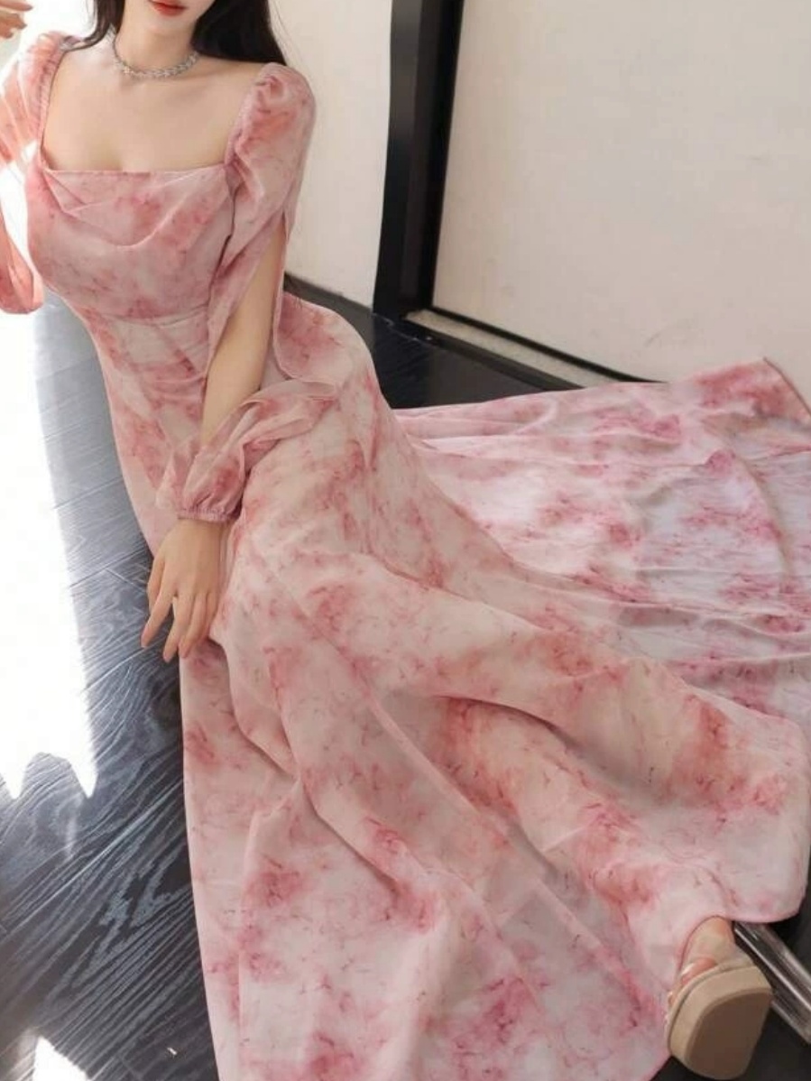 Split Sleeve Floral Dress