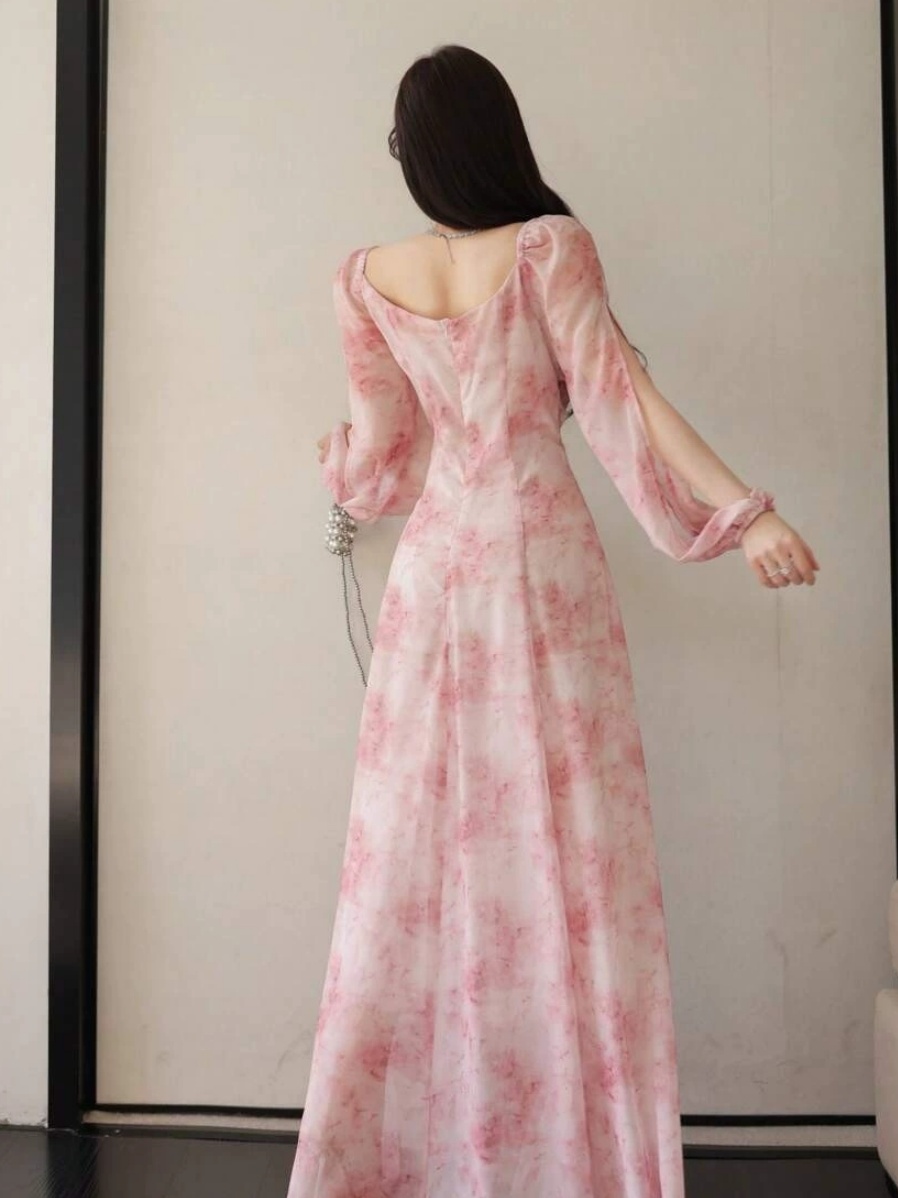 Split Sleeve Floral Dress