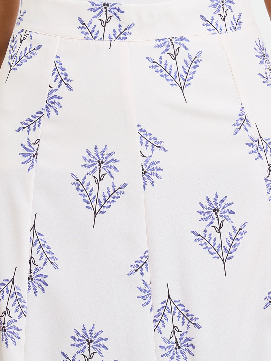 A-Line Midi Skirt with Floral Print