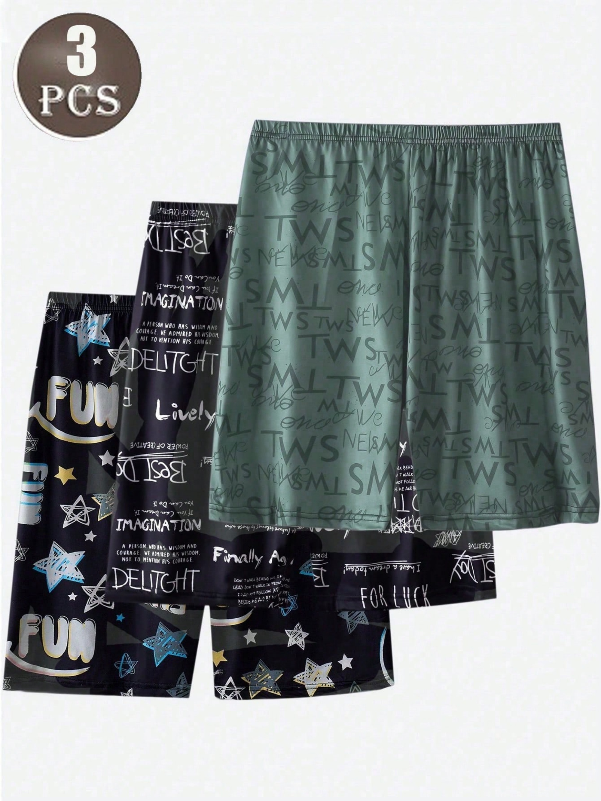 Pack of 3 - Multi-Color Printed Pyjama Shorts