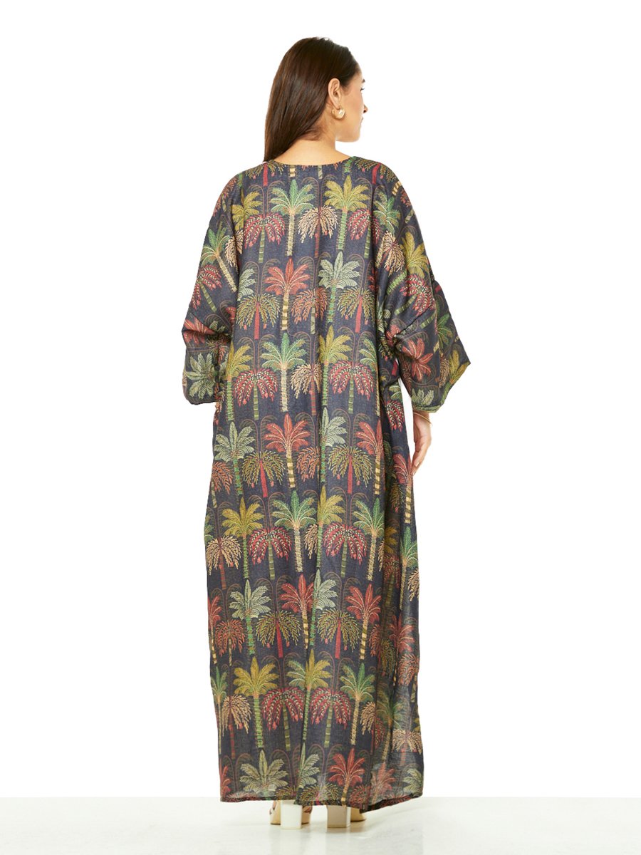 Desert Bloom Maxi Kaftan with Camel Art