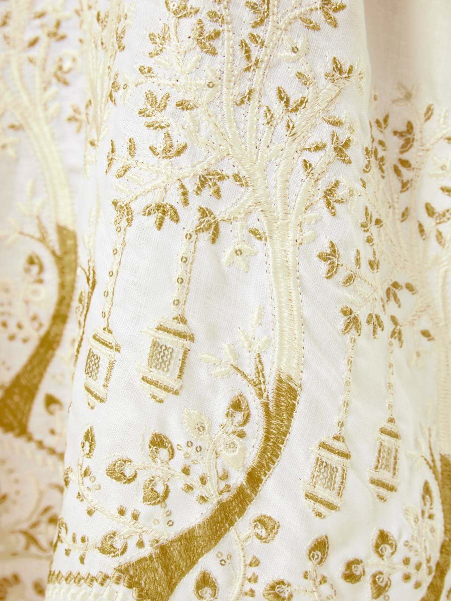 Brown Ombre A-Line Maxi Jalabiya with Golden Embroidery