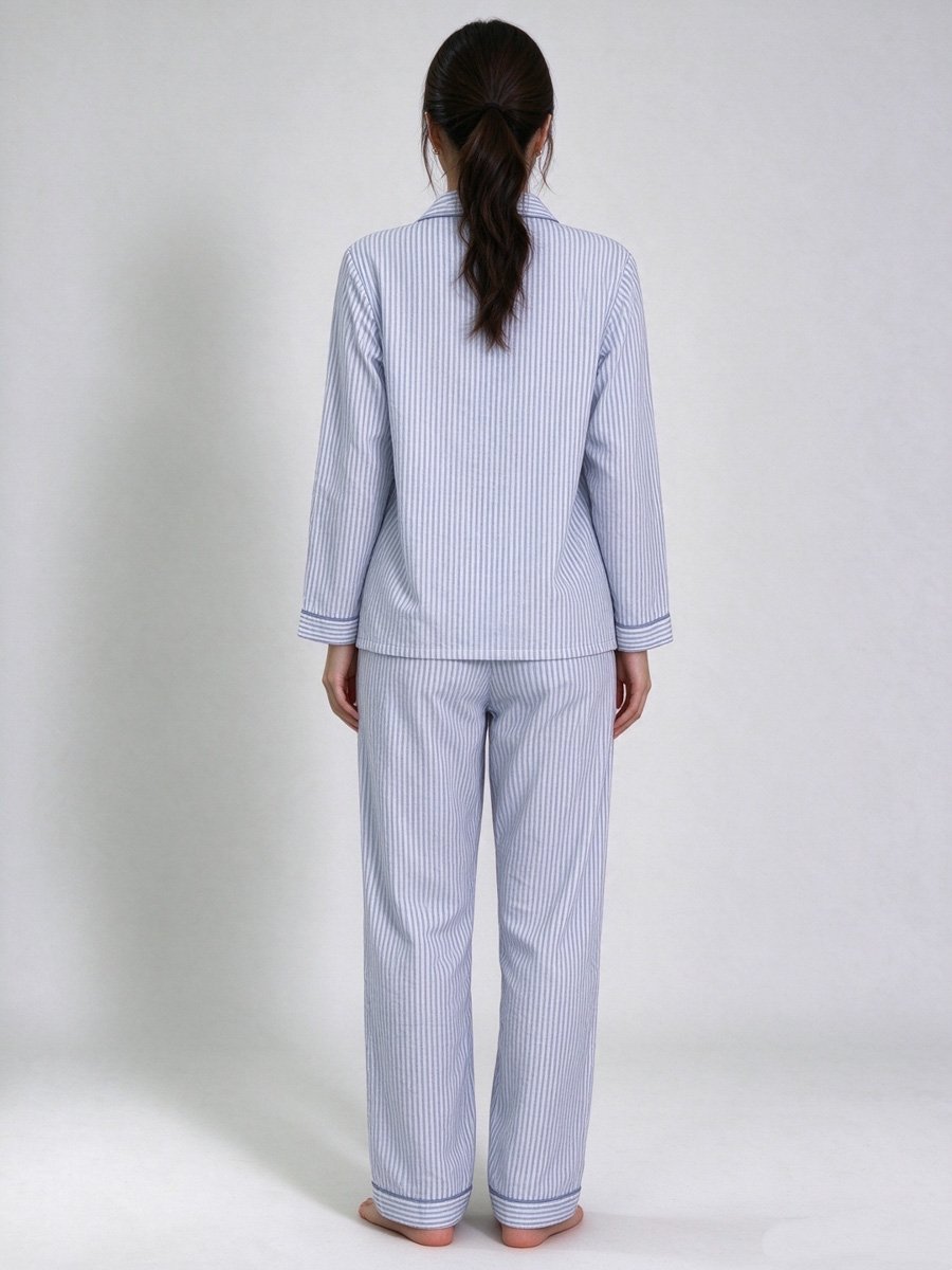 Striped Woven Pyjama Set
