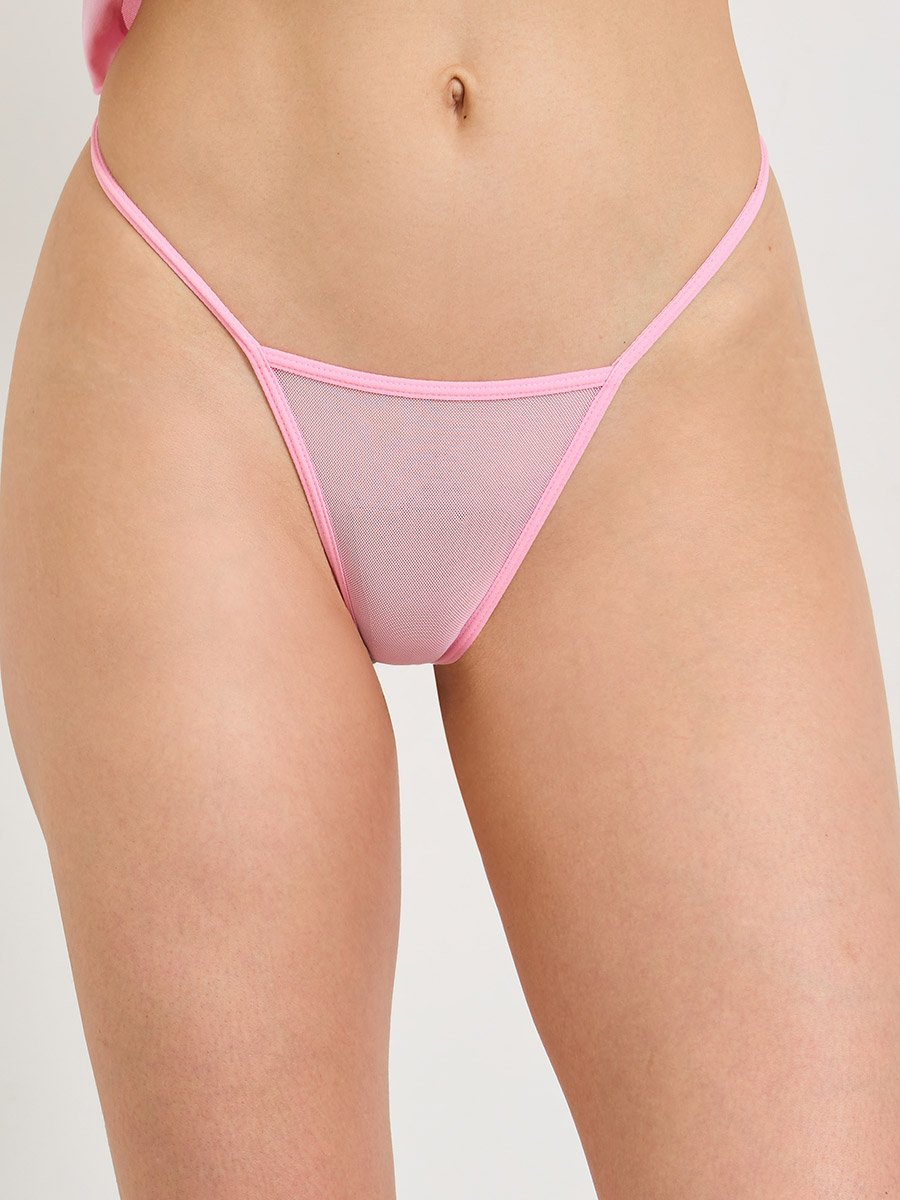 Pink Satin Lace Slip with Brief