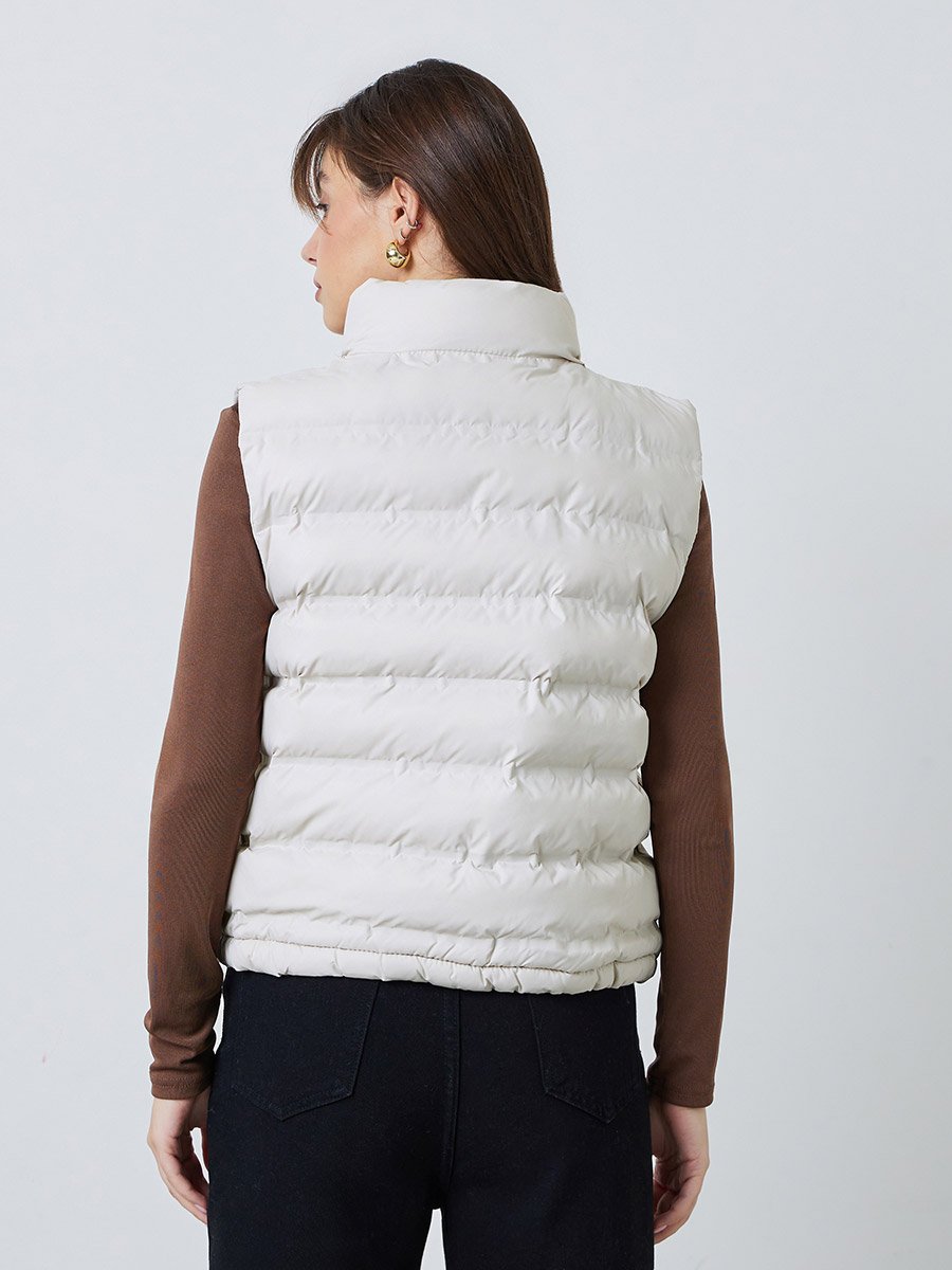 Off White Short Length Padded Gilet
