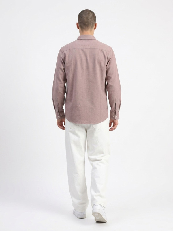 Plain Dusty Pink Spread Collar Shirt - Pure Cotton