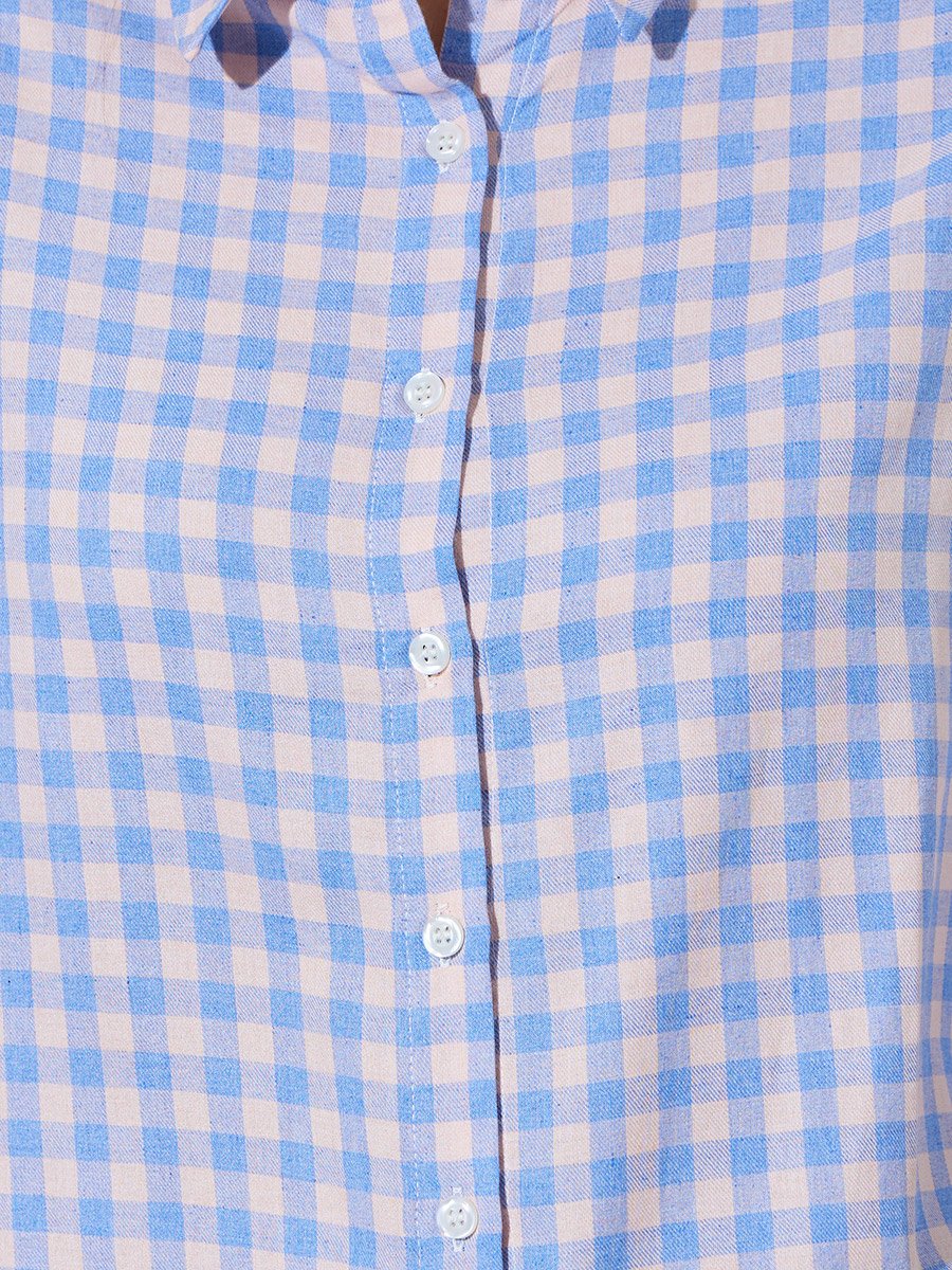 Multi-Color Gingham Check Long Sleeve Shirt