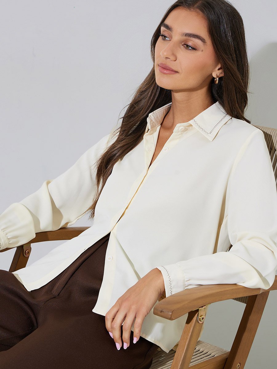 Beife Sloid Long Sleeves Button-Up Shirt
