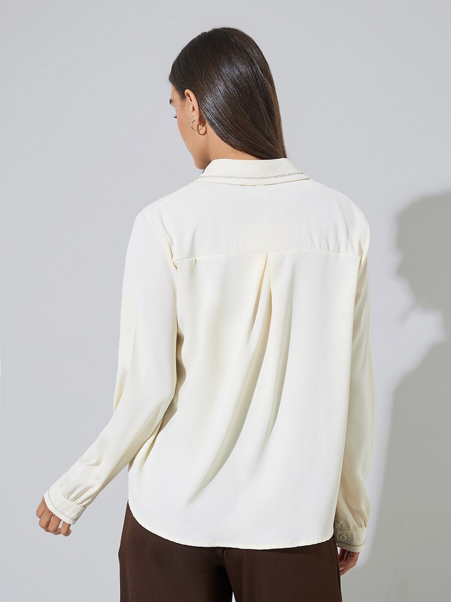 Beife Sloid Long Sleeves Button-Up Shirt