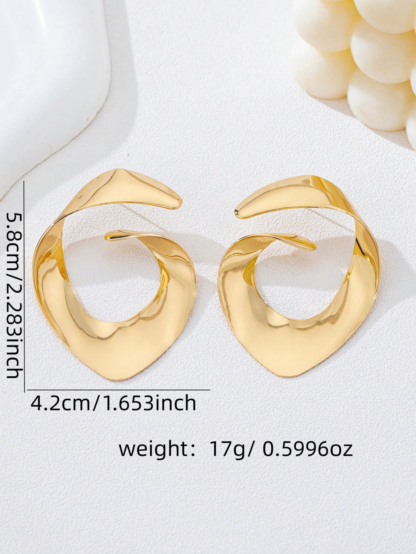 Gold Irregular Hoop Earrings for Women - Casual Statement Jewelry