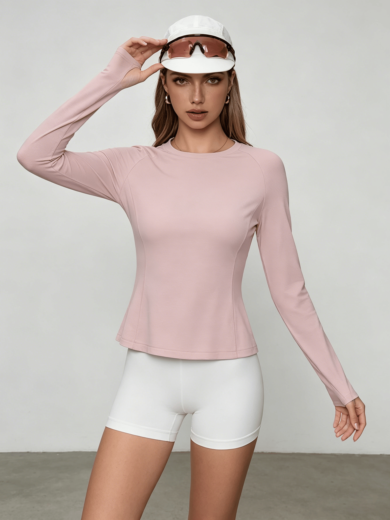 Pink Raglan Sleeve Top and Cycling Shorts Set
