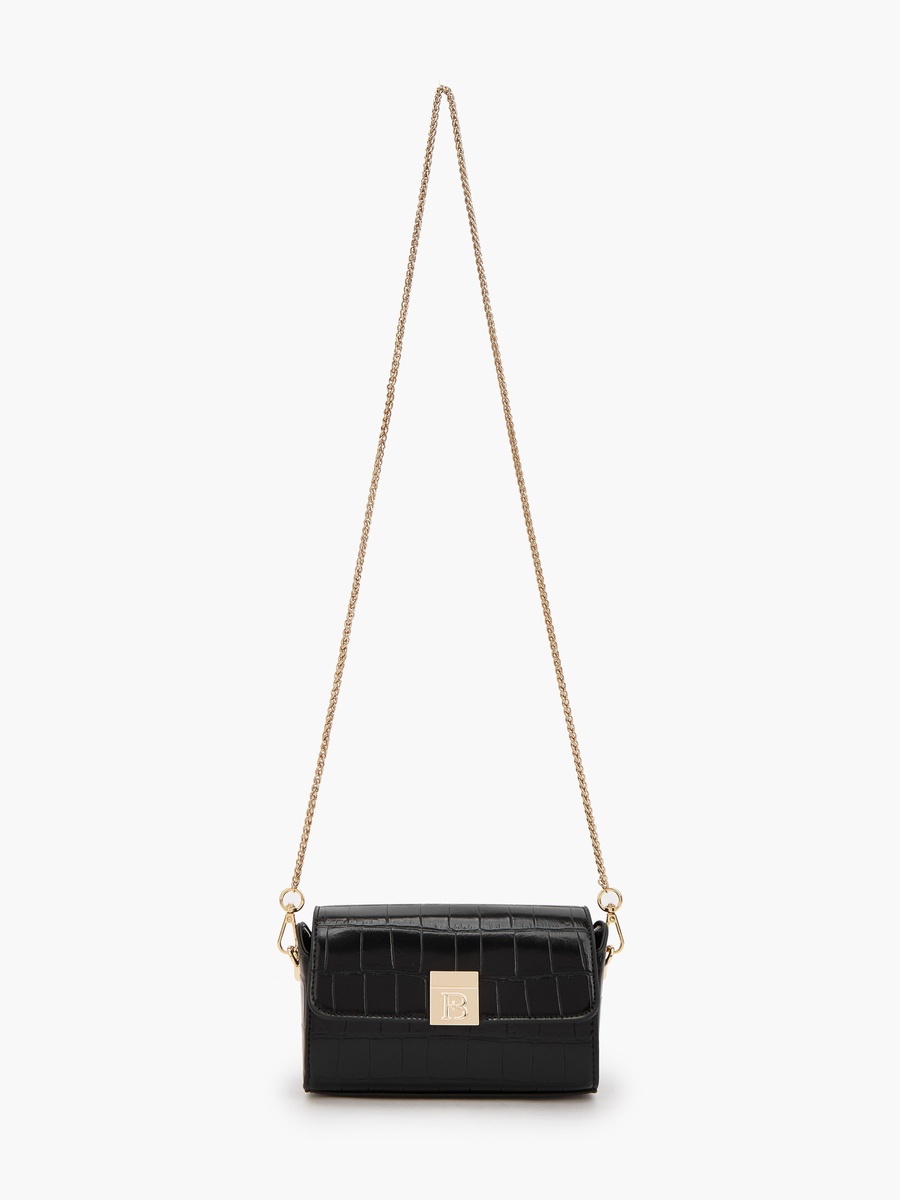 Textured Crossbody Bag with Chain Strap