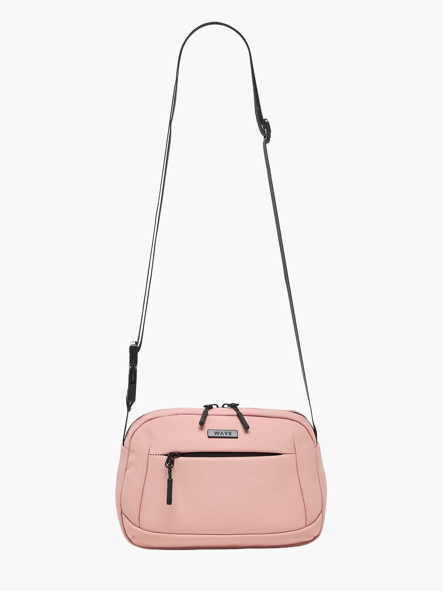 Textured Crossbody Bag with Zip Closure