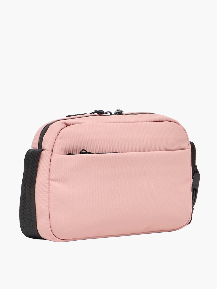 Textured Crossbody Bag with Zip Closure