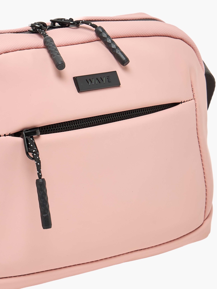 Textured Crossbody Bag with Zip Closure