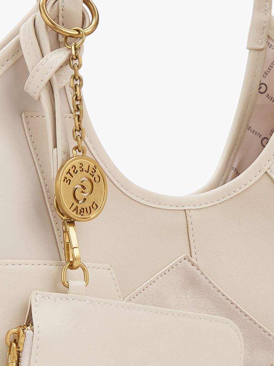 Panelled Tote Bag with Button Closure