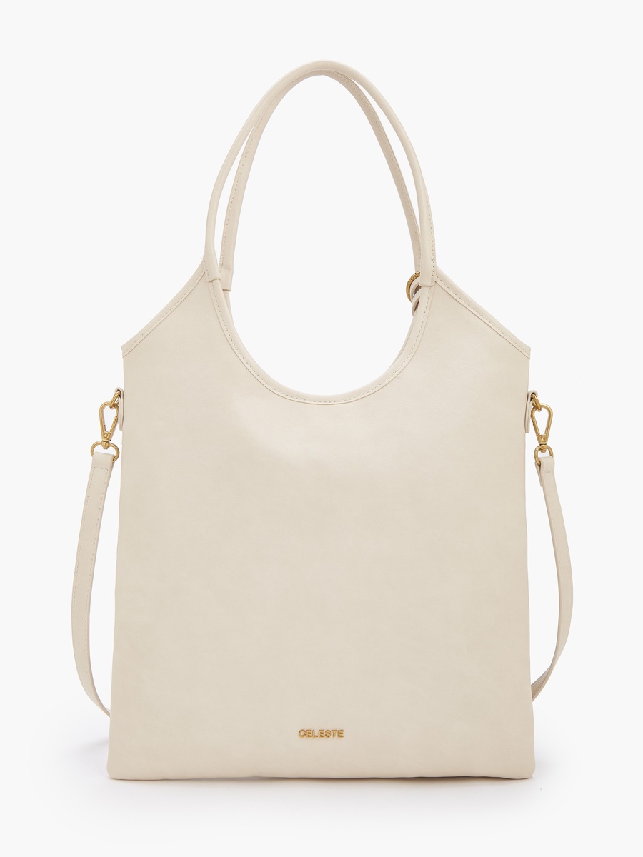 Panelled Tote Bag with Button Closure