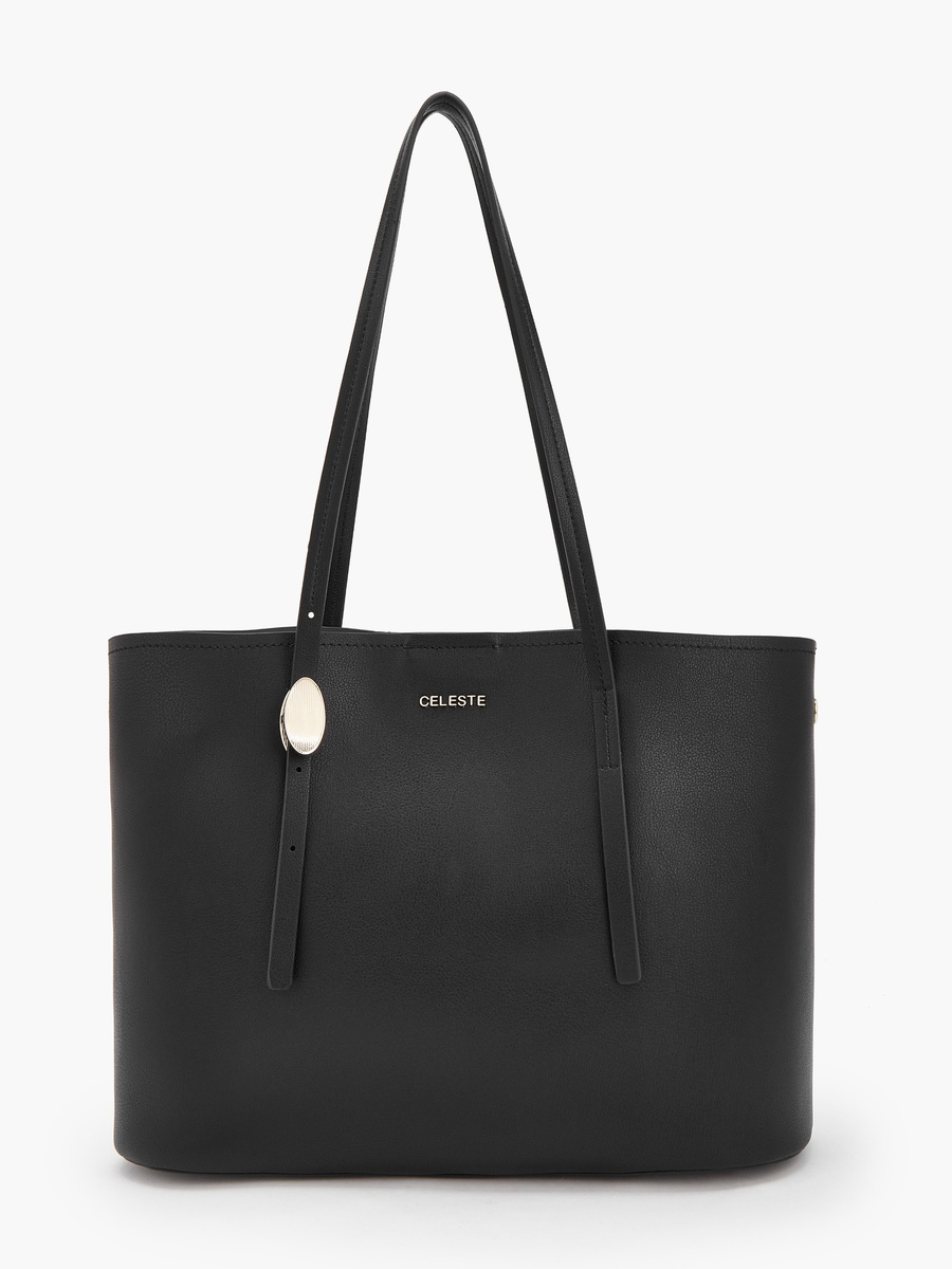 Textured Tote Bag with Button Closure