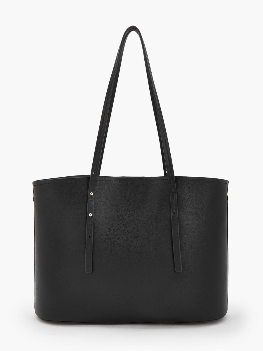 Textured Tote Bag with Button Closure