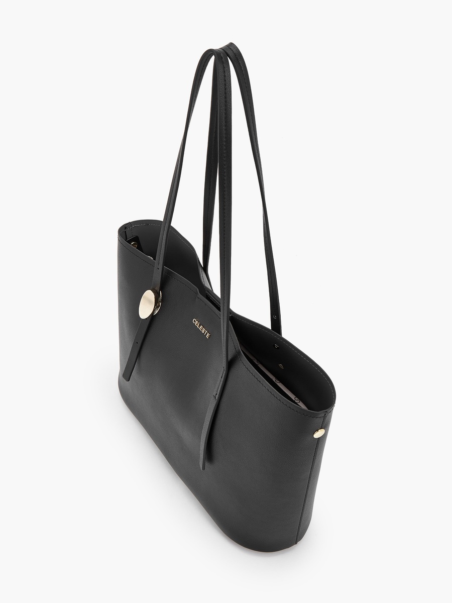 Textured Tote Bag with Button Closure