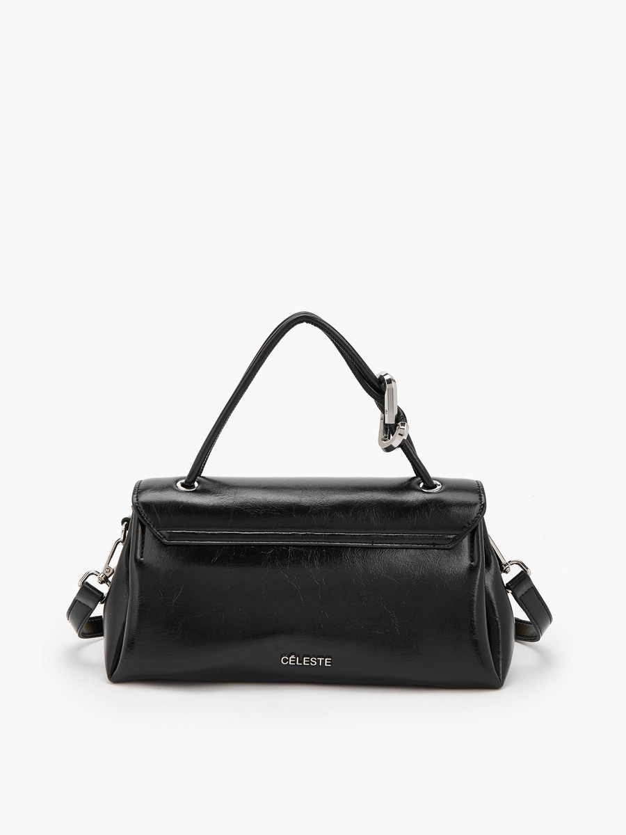 Solid Satchel Bag with Detachable Strap