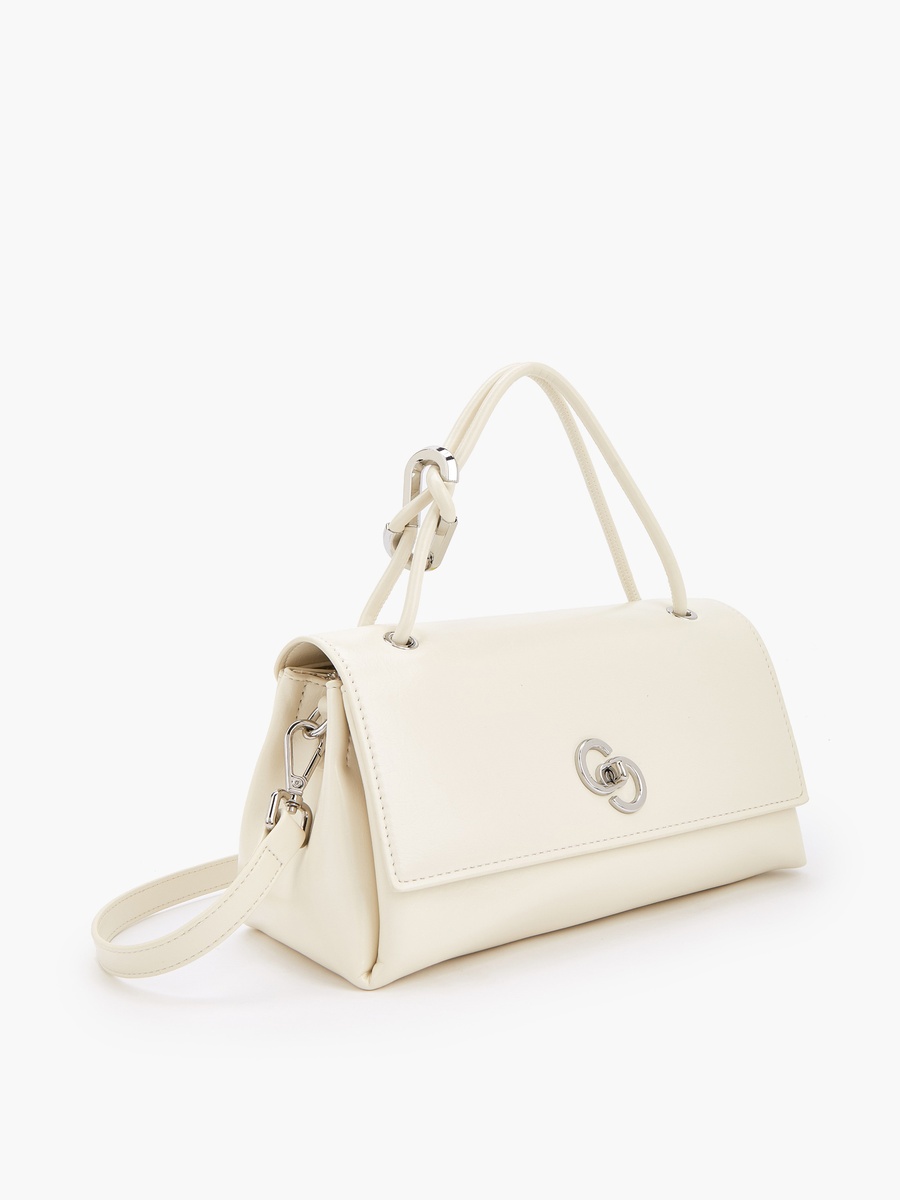 Solid Satchel Bag with Detachable Strap